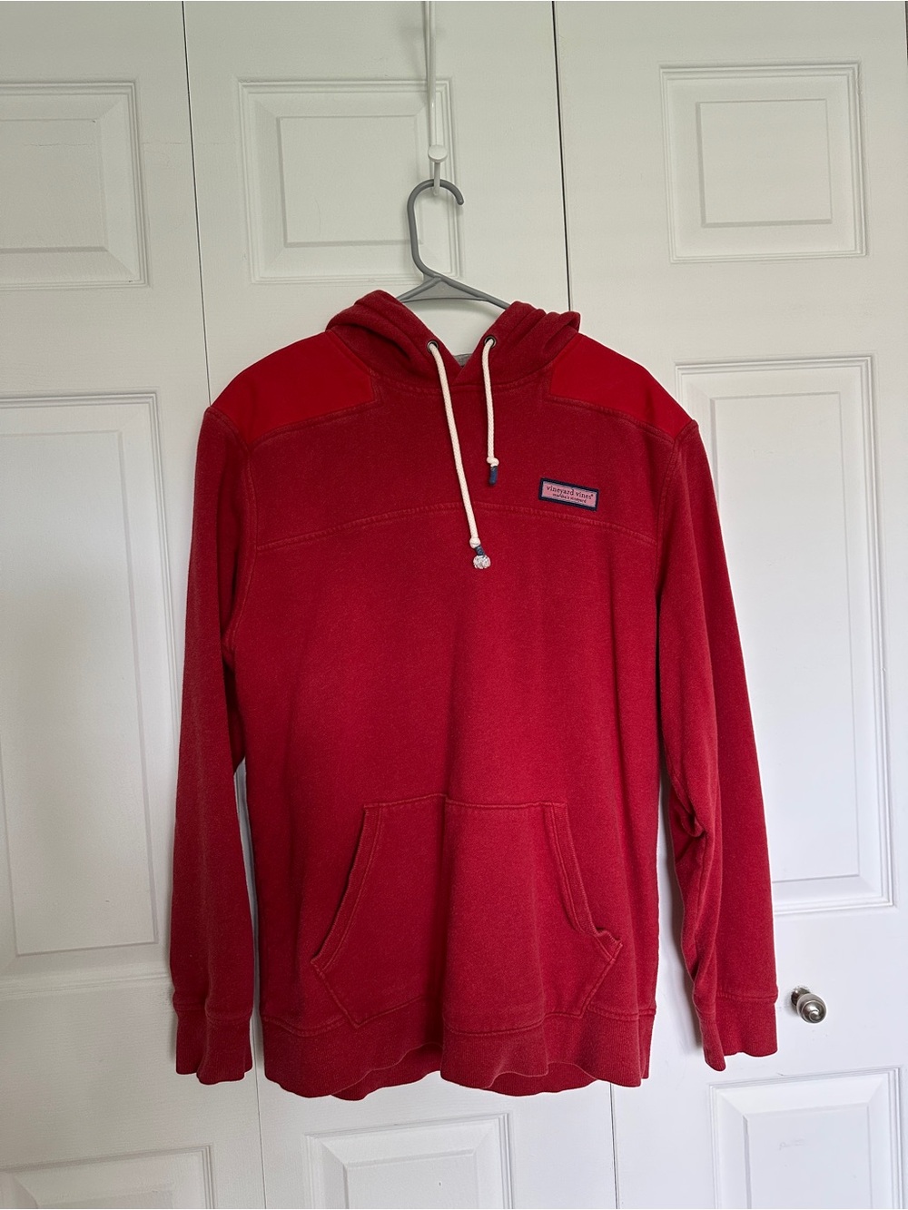Vineyard Vines Red Hooded Sweatshirt with Striped Lining